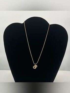 CD Christian Dior Gold Tone Monogram Choker Necklace 16”